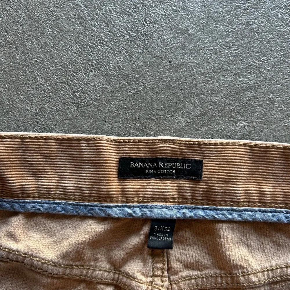 Banana Republic Corduroy Pants Size 31x32 Tan Pima Cotton Chino Straight Leg
